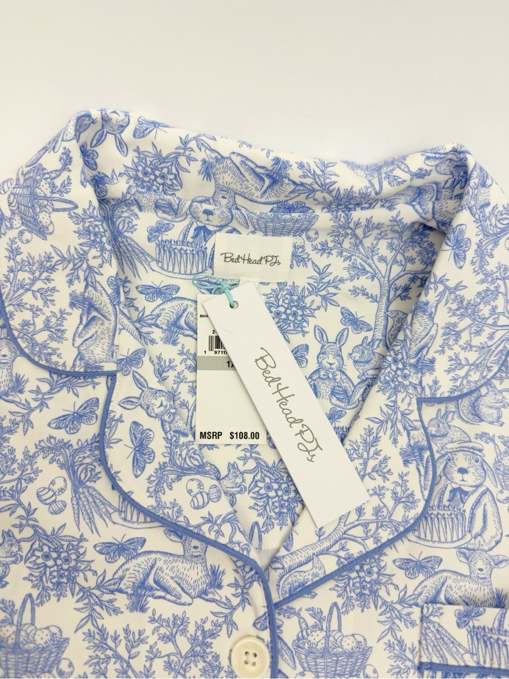 BedHead PJs X Anthropologie Fairytale Forest Pajama Set Blue White Two (2) Piece - Picture 8 of 16